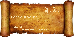 Marer Karina névjegykártya